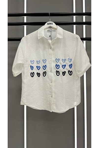 adel deniz collection قميص نسائي أبيض على شكل قلب يشكل فرقًا كبيرًا