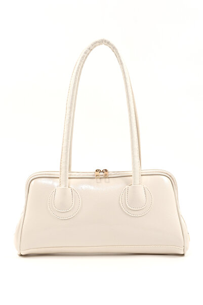 SHAKA Krem Shk227 Kırışık Dokulu,Suni Deri, Fermuarlı ,Tek Bölmeli ,Askılı El...