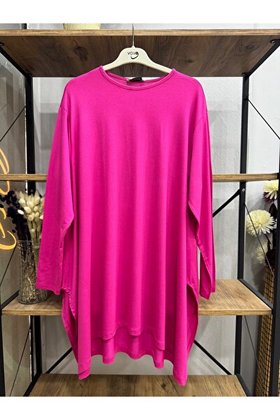 ÖZNE BUTİK Kadın %100 pamuklu likralı salaş kesim oversize tunik