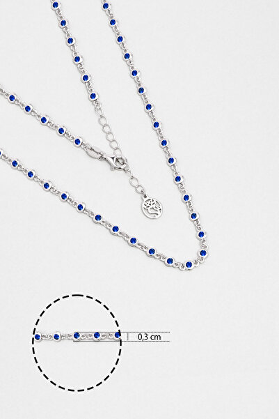 So CHIC... Lavinya 18 Ayar Beyaz Altın Kaplama 45 Cm Gümüş Kolye