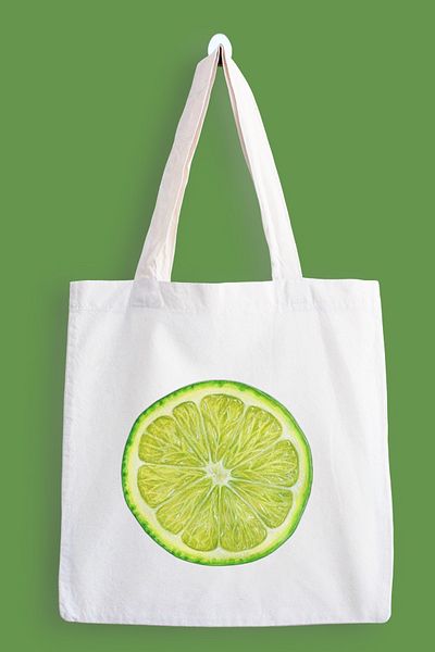designedfy Green Lemon Waterproof Printed Cloth Bag, Tote Bag