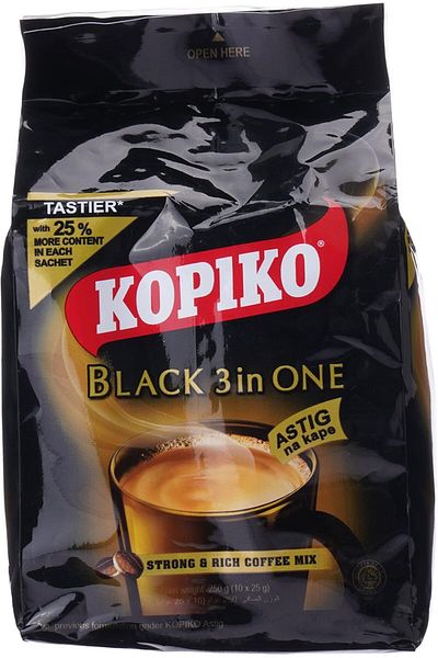 Kopiko Kopiko Black Strong & Rich 3 in 1 Coffee 10 x 25g Pack - 1 Piece