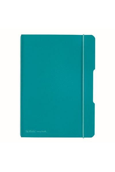 Herlitz Caiet My.book Flex A5, culoare turcoaz, material PP, 40 de coli, format grilă, cu logo