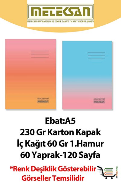 Meteksan Școală A5 60 de coli Copertă plată din carton