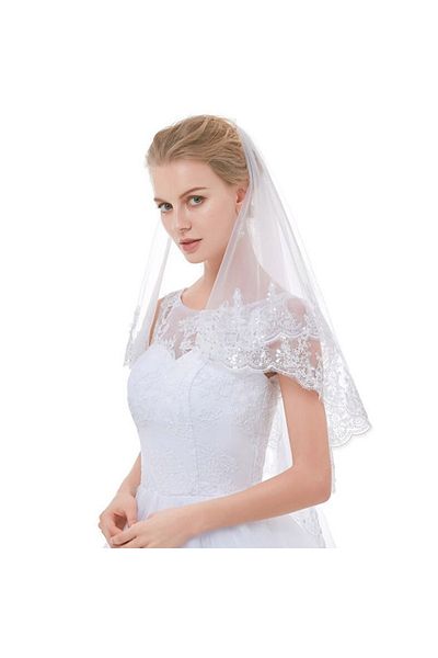 OEM Voal de mireasa cu broderie si paiete