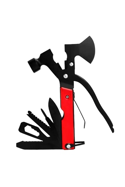 Aptel Kit unelte 17in1, multifunctional, otel inoxidabil, rosu/negru, 18×8 cm