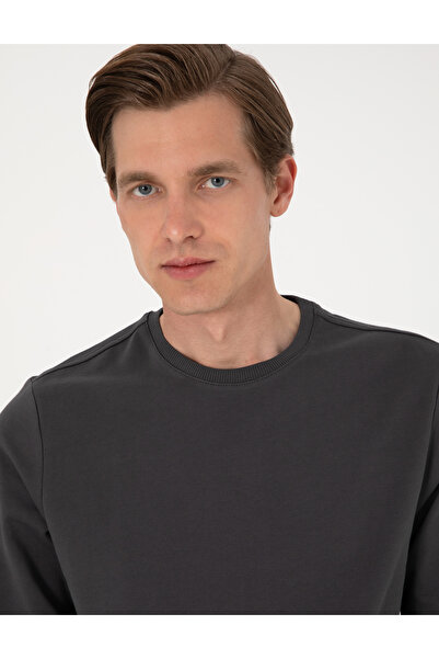 Pierre Cardin Antrasit 2 İplik Regular Fit Bisiklet Yaka Basic Sweatshirt 50314054-VR006