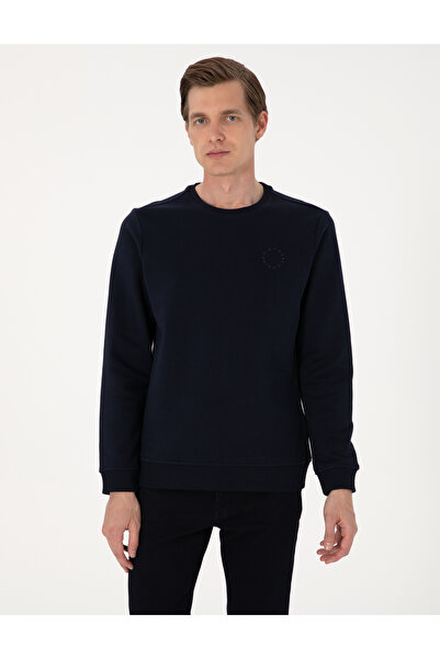 Pierre Cardin Lacivert 3 İplik Regular Fit Bisiklet Yaka Basic Sweatshirt 50314978-VR033