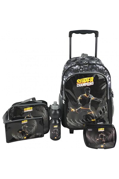 Roco Football 5-in-1 Value Set Trolley Bag with Accessory – 16/17 Inch School Backpack
