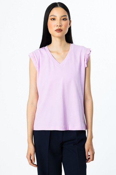 On Fashion V-Necklace Bluz with Shoulder Detail