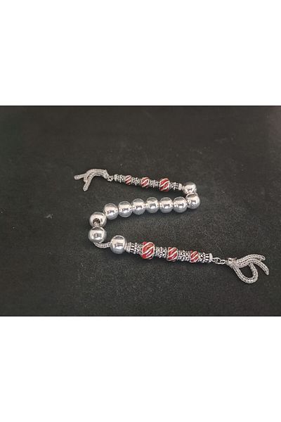 İskeçe Exclusive Low Sterling Silver Prayer Beads Double Piece Nakkaş İmame Zaza Model Certified 8234