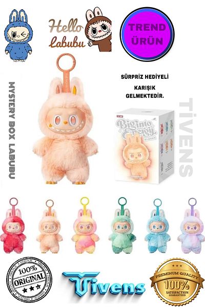 TİVENS Labubu Toy Labubu Plush Doll Plush Toy Labubu Keychain Model Toy Doll Labubu