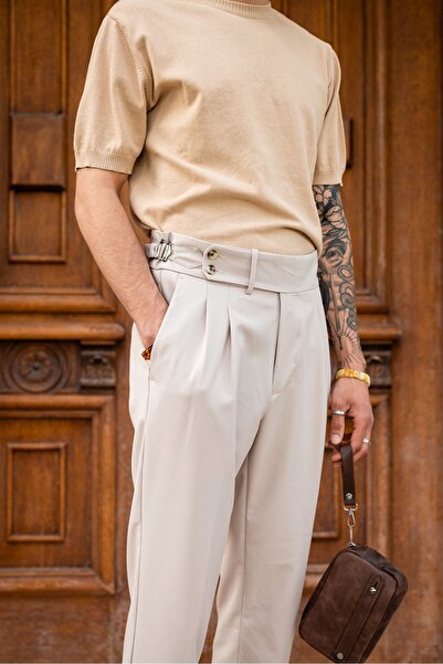 no7man Briss Beige Crew Neck Knitwear Tshirt