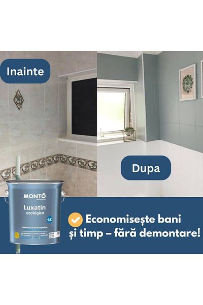 MONTO Vopsea Pentru Faianță Ecologică, Ceramică, Gresie, Metal, Gips-carton, 750ml, Gri Bej