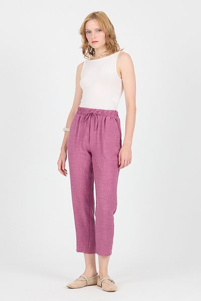 Rays Rose Cotton Elastic Waist Straight Leg Straight Leg Trousers 4800