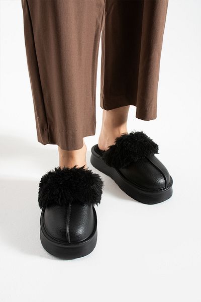 Friend & Trend Removable Inner Lining Fur High Sole Eva Winter Women's Slippers Ftpop25