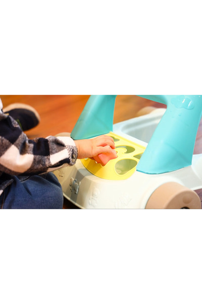 Uniqlion 2'si 1 Arada Yürüme Yardımcısı İlk Adım Arabası ve Şekil Eşleştirme Oyuncağı , 10 Ay+