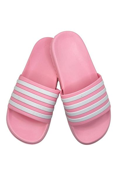 TECOS Papuci de plaja sau piscina pentru dama, Tecos®, marime 38, roz, 24 centimetri, model cu dungi