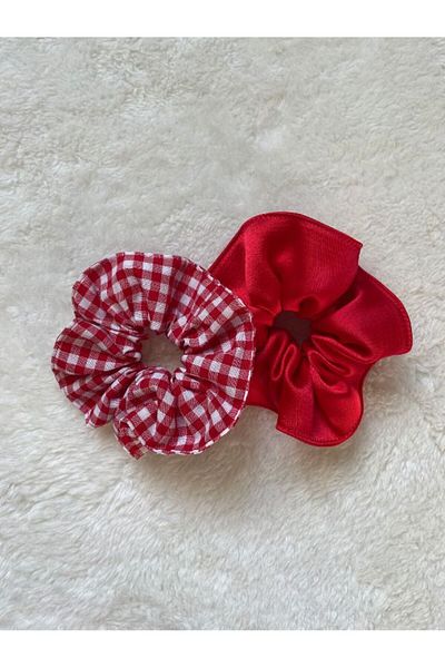 eles Red Satin Hairpin, Red and White Gingham Hairpin