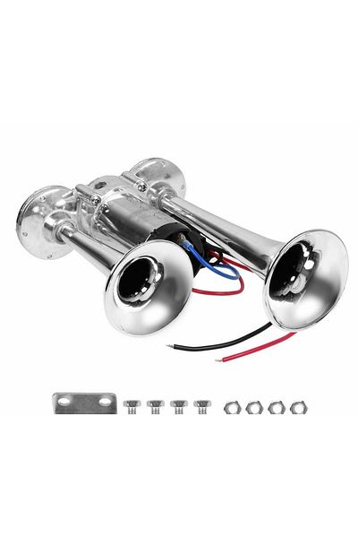 Blasko Claxon 12V cu compresor inclus cu 2 goarne + releu si cablaj, rezistent la umiditate