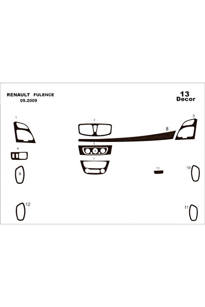 Marscockpitdesign رينو فلوانس مون كابينج 2010 13 قطعة-