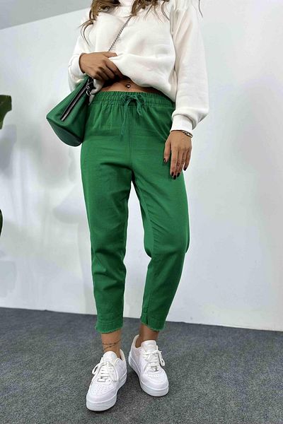 My Blog Green Tassel Detailed Trousers