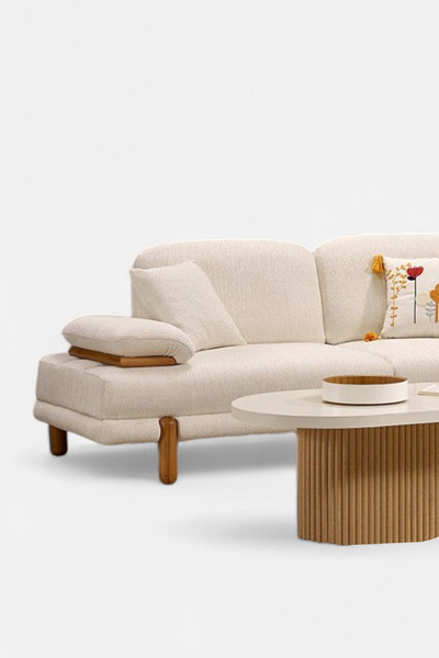 Niron Moda Koltuk Takımı 3+1 - Fonksiyonlu Ekru Kanepe Ve Modern Tasarım Berjer Özel Teslimat