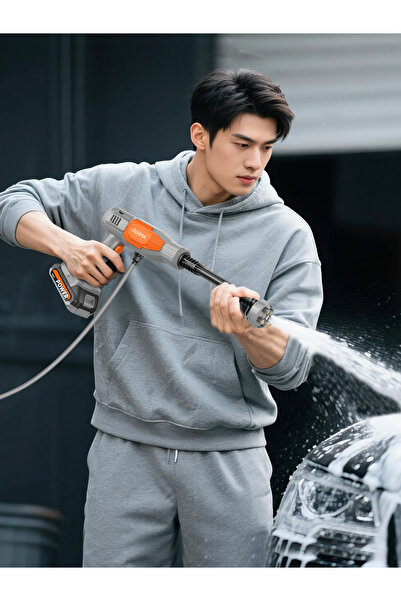 auhma ACR-03 Akülü Basınçlı Araç Yıkama Makinesi | 21V Çift Batarya | 175 PSI Güç | 2.7L/dk Su Akışı