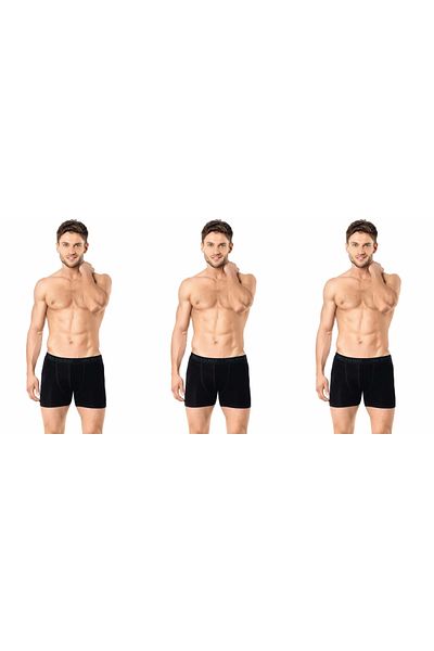 İki Yıldız Men's Lycra Cotton Combed Boxer 3 Pack 12020