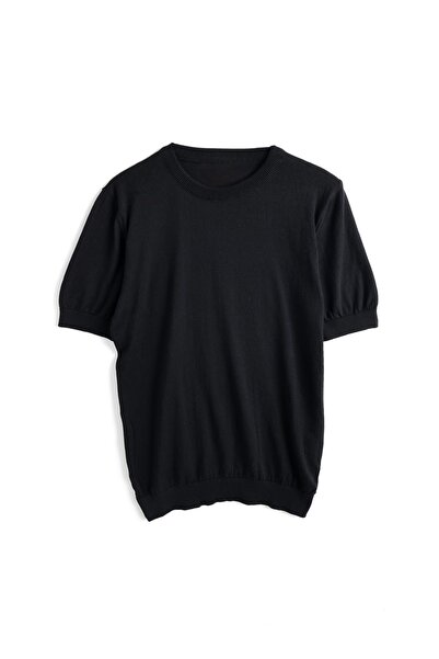 no7man Briss Black Crew Neck Knitwear Tshirt