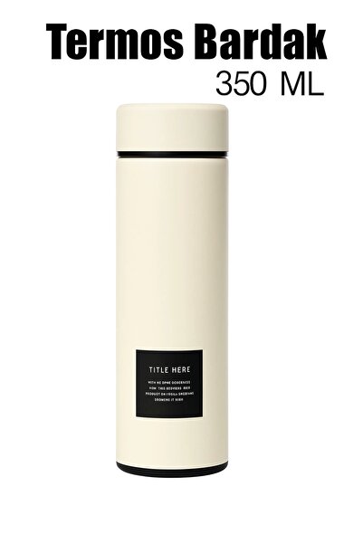 Evistro Stainless Steel Thermos Water Bottle 350ml Vacuum Cover Cream Importe...