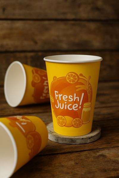 MERİP PLASTİK BÜYÜK KARTON BARDAK, MEYVE SUYU, KAHVE BARDAĞI,MEŞRUBAT BARDAĞI - 12 Oz - 50 Adetlik Paket