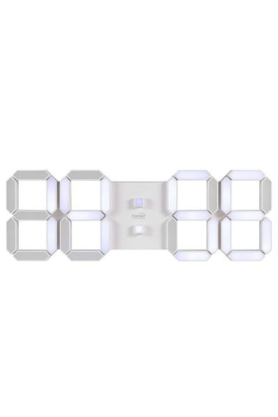KlaussTech Ceas deșteptător digital cu LED, 3D, alb