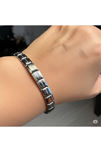 FAMEMUS ACCESSORY سوار من الفولاذ الفضي