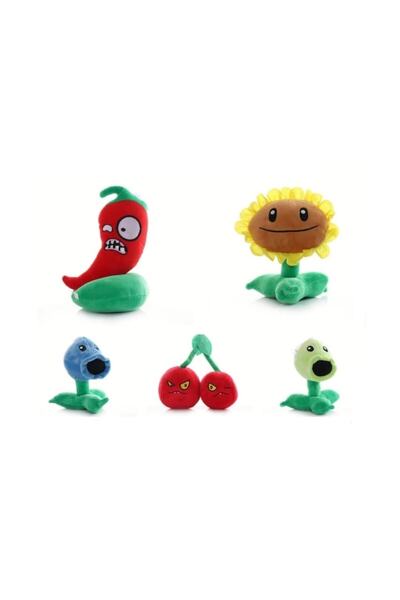 OEM Set 5 Jucarii de Plus, Plants Vs Zombies, multicolor, 19 cm