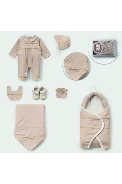 ZEYNUKO Baby Boy Clay Belt 7-Piece Newborn Hospital Exit Zibin Set