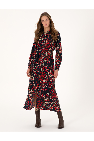 Pierre Cardin Lacivert Comfort Fit Dokuma Elbise 50314131-VR033