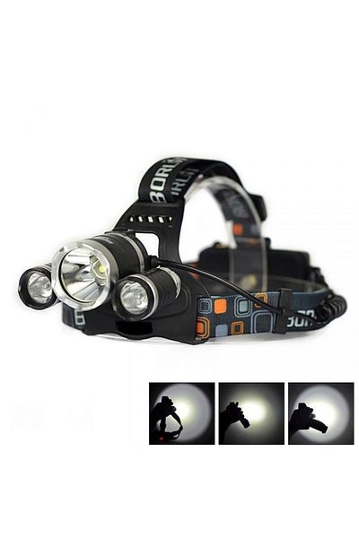 Blasko Lanterna frontala de mare putere, 2 Acumulatori Reincarcabili triplu led, protectie impotriva ploii