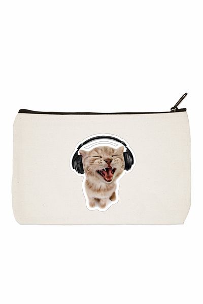 designedfy Τσάντα μακιγιάζ με στάμπα Cat