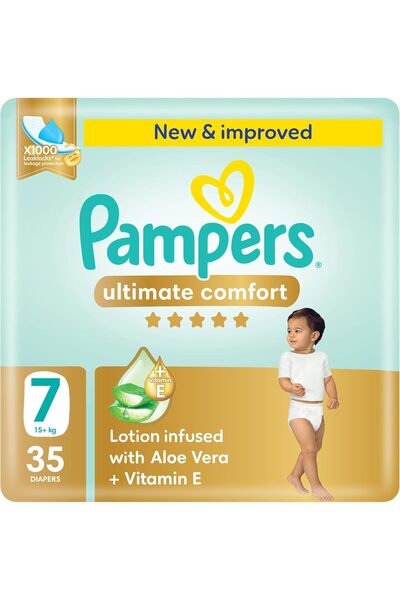 Pampers Ultimate Comfort, Size 7, 15+ kg, Giant Pack, 35 Diapers