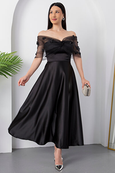 PULLIMM Rochie de seară cu decolteu fără bretele și detaliu din tul ECR5587