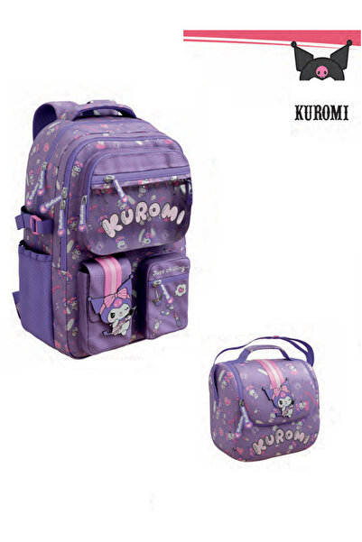 ADASRA Geantă de școală Kuromi - Rucsac - Licențiată originală / Cutie de prâ...