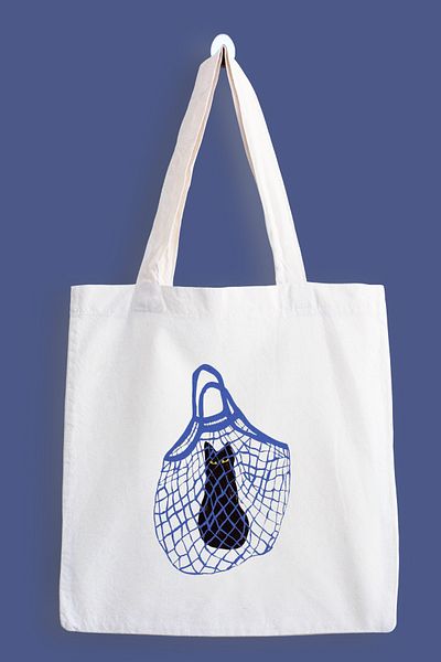 designedfy Mesh Cat Waterproof Printed Cloth Bag, Tote Bag