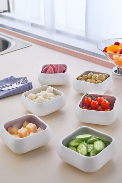 İLİVA Set of 6 Luxury Breakfast Snack Bowl Sauce Bowl Presentation Bowl
