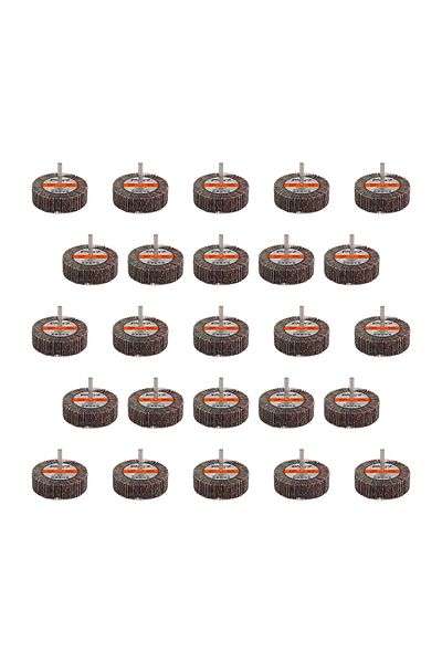 Lawazim Pro7 Sanding Flap Wheel 25pcs -80x25mm 220 Grit, 6mm Shank for Drill, Metal & Wood Polishing