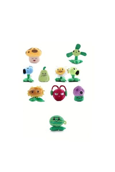 OEM Set 10 Plush Toys Plants vs Zombies, Multicolor, 15 cm