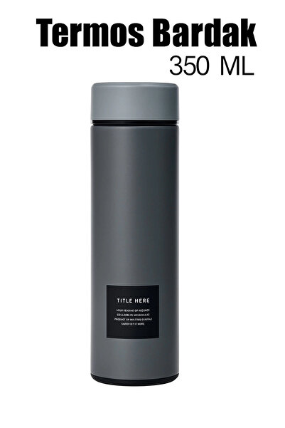 Evistro Stainless Steel Thermos Water Bottle 350ml Vacuum Lid Gray Imported P...