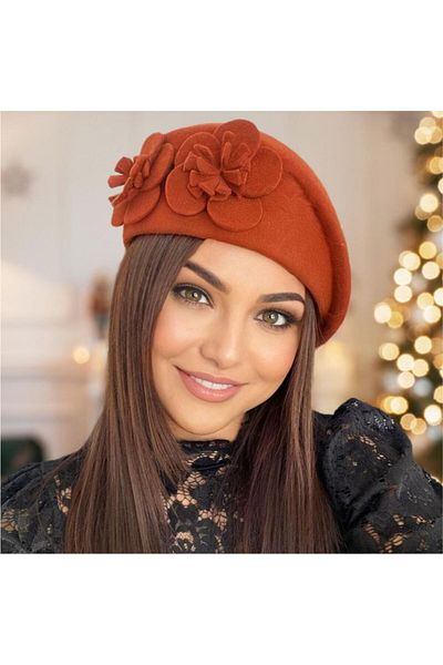 Confortino Luxury women's felt hat with a corner toca - ONE SIZE, ADJUSTABLE