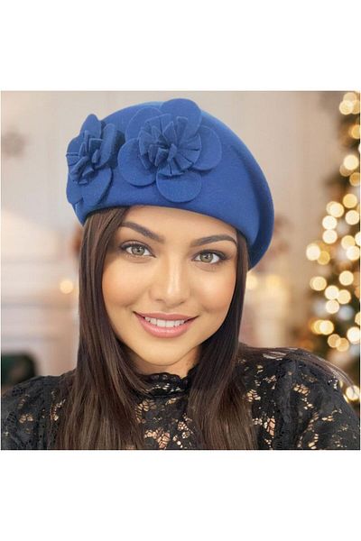 Confortino Luxury women's felt hat with a corner toca - ONE SIZE, ADJUSTABLE