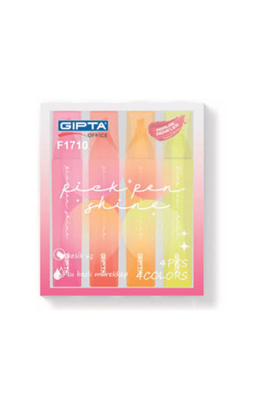 Gıpta Fosforlu Kalem Pickpen Shine 4 Renk Set Koyu Renk F1710